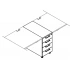 <b>KDT74LP</b> - Middle Stationary 4 Drawer Pedestal