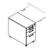 <b>KRT73L</b> - Left Stationary pedestal w/separate pencil drawer