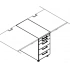 <b>KRT74LP</b> - Middle Stationary pedestal w/ separate pencil drawer