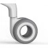 S - Auto Bracking Soft Hole castors, White