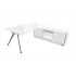 White Glass Top, Polished Legs, White Storage