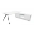 White MFC Top, Polished Legs, White Storage