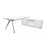 White Compact C Laminate Top, Polished Legs, White Storage