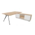 Chestnut MFC Top, Polished Legs, Chestnut Storage + White Doors