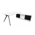 White MFC Top, Black Legs, White Storage + Black Doors