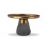Antique Brass Plated Steel/Smoke Grey Glass Base