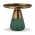 Antique Brass Plated Steel/Green Glass Base