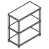 Stilt Office Single Metal Bookcase w/2 Shelves