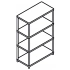 Stilt Office Single Metal Bookcase w/3 Shelves