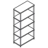 Stilt Office Single Metal Bookcase w/4 Shelves