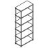 Stilt Office Single Metal Bookcase w/5 Shelves