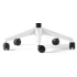 9000 - Stay Chair <b>without arms</b> - White aluminium base, backrest & lumbar support - black castors  