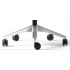 9280 - Stay Chair <b>without arms</b> - Silver aluminium base - Black backrest & lumbar support - black castors  