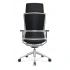 821 - Chair w/Silver Base & Back Frame, Black Arms