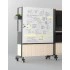 ZWL12C Mobile workstation with fixed cabinet and whiteboard back panel + ZWL111 Desktop with a scallop for wire management 