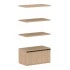 <b>ZCA474</b> - Set of 3 shelves and shelf cabinet with drawer (without lock)