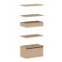 <b>ZCA577</b> - Set of 3 shelves, planter box and shelf cabinet with drawer (without lock)