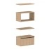 <b>ZCA578</b> - Set of 2 shelves, open shelf box and shelf cabinet with drawer (without lock)