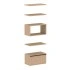<b>ZCA678</b> - Set of 3 shelves, open shelf box and shelf cabinet with drawer (without lock)