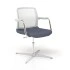 White Backrest, Chromed Armrests, Hard Plastic Armrests Pads, 4-Star Polished Al Base