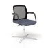 Black Backrest, Metal Armrests, Hard Plastic Armrests Pads, 4-Star Polished Al Base