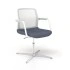 White Backrest, Metal Armrests, Hard Plastic Armrests Pads, 4-Star Polished Al Base