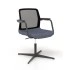 Black Backrest, Metal Armrests, Hard Plastic Armrests Pads, 4-Star Black Al Base