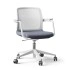 White Backrest, Steel Frame, Hard Plastic Armrests Pads, 5-Star Black Plastic Base
