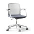 White Backrest, Steel Frame, Soft PU Armrests Pads, 5-Star Black Plastic Base