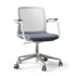 White Backrest, Steel Frame, Soft PU Armrests Pads, 5-Star Polished Al Base