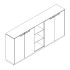 Status Office Half-Bookcase w/4 Doors & 5 Open Shelves