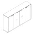 2 Doors, 2 Glass Doors & 6 Shelves