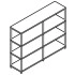 Stilt Office Double Metal Bookcase w/3 Shelves