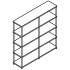Stilt Office Double Metal Bookcase w/4 Shelves