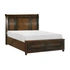 Cumberland Wood/Wood Veneer Sleigh Platform Bed w/ Footboard Storage, Queen Size