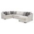 3-Piece Sectional w/Right Chaise
