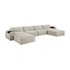 U-Shaped 6‑Piece Sectional with Ottomans