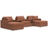 5-Piece Double Chaise Sectional Sofa w/Audio Consoles