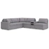 6-Piece L-Shaped Sectional w/Audio Console & Armless Chair