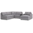 6-Piece U-Shaped Sectional w/RAF Chaise & Audio Console