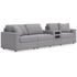 4-Piece Modular Sofa w/Audio Console