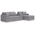 4-Piece Sectional Sofa w/RAF Chaise & Storage Console