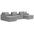 5-Piece Double Chase Pit Sectional Sofa w/Storage Consoles