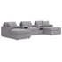 5-Piece Double Chase Sectional Sofa w/Audio Console