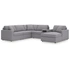 6-Piece U-Shaped Sectional w/RAF Chaise & Audio Console