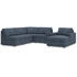6-Piece U-Shaped Sectional w/RAF Chaise, Storage Console & Armless Chair