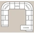 6-Piece Sectional (2 x Sofa + 2 x Wedge + Chaise + Arms)