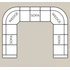 5-Piece Sectional (3 x Sofa + 2 xWedge + Arms)