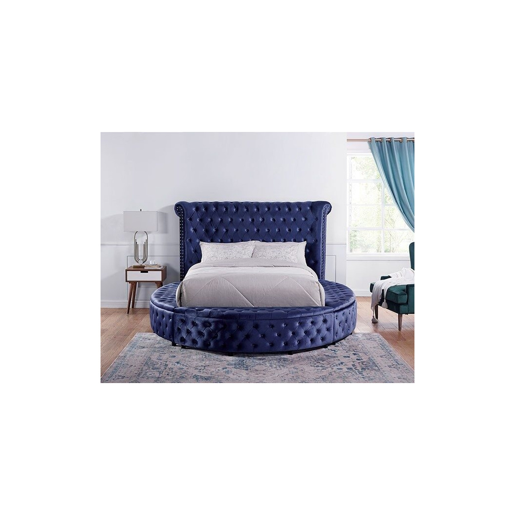 Delilah Fabric/Wood Tufted Storage Platform Bedroom Set by Furniture of ...