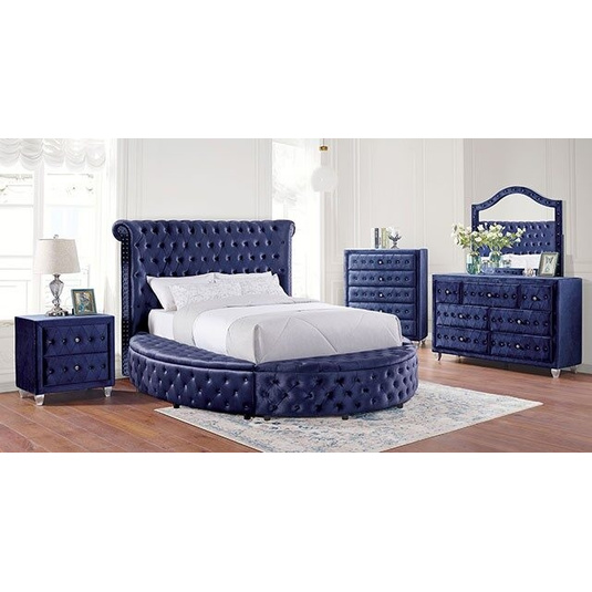 Delilah Fabric/Wood Tufted Storage Platform Bedroom Set by Furniture of ...